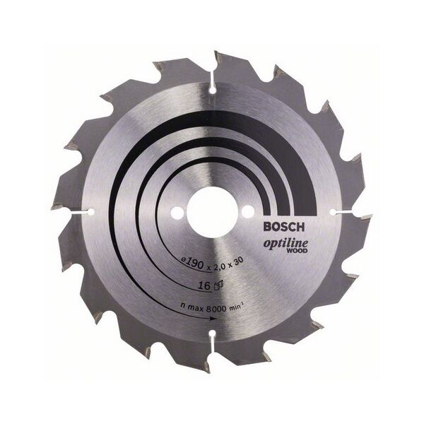 Bosch Tarcza pilarska Optiline Wood 190 x 30mm 16z (2.608.641.184)