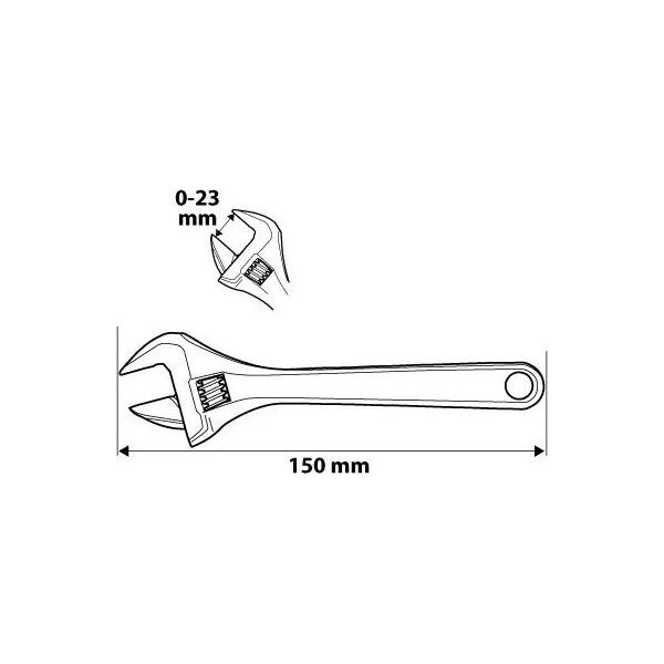 Neo Klucz nastawny typu szwed 23 x 150mm gumowa rękojeść (03-027)