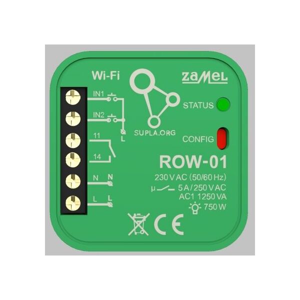 Zamel Odbiornik Wi-Fi Zamel dopuszkowy 1-kanałowy dwukierunkowy typ ROW-01 (SPL10000001)