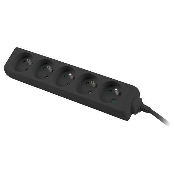 Lanberg 1.5m, czarna, 5 gniazd, kabel wykonany z pełnej miedzi -PS0-05E-0150-BK