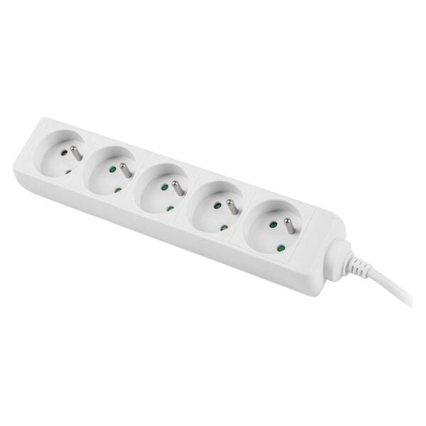 Lanberg 1.5m, biała, 5 gniazd, kabel wykonany z pełnej miedzi-PS0-05E-0150-W