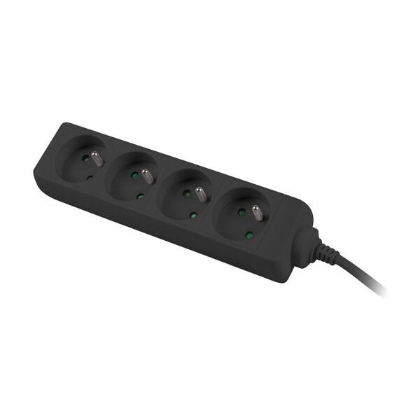 Lanberg 1.5m, czarna, 4 gniazda, kabel wykonany z pełnej miedzi -PS0-04E-0150-BK