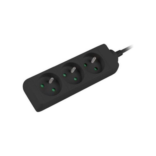 Lanberg 1.5m, czarna, 3 gniazda, kabel wykonany z pełnej miedzi -PS0-03E-0150-BK