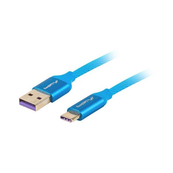 Kabel USB Lanberg USB-A - 1 m Niebieski (CA-USBO-21CU-0010-BL)