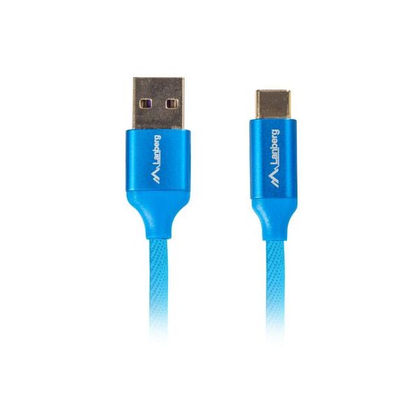 Kabel USB Lanberg USB-A - 1 m Niebieski (CA-USBO-21CU-0010-BL)