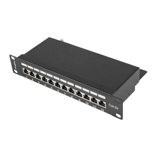 Lanberg Patch panel 1U 10" 12x RJ-45 Kat.5E Czarny (PPF5-9012-B)