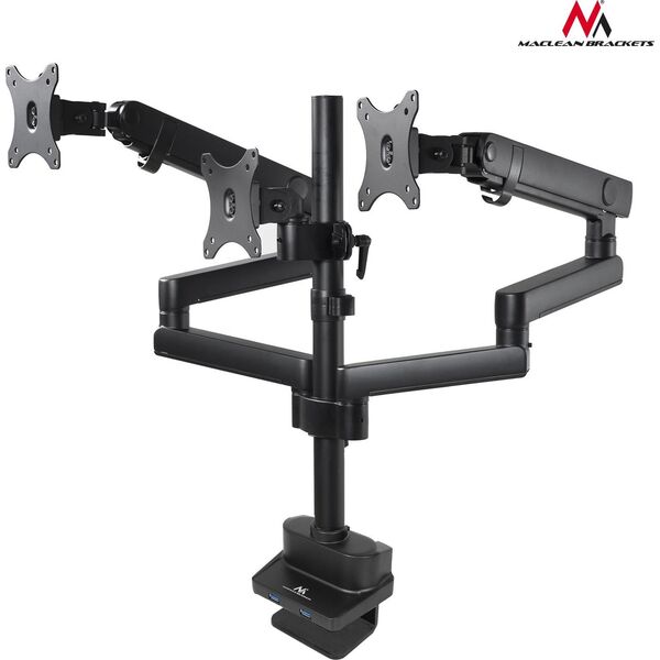 Maclean Uchwyt biurkowy na 3 monitory 17" - 27" (MC-811)