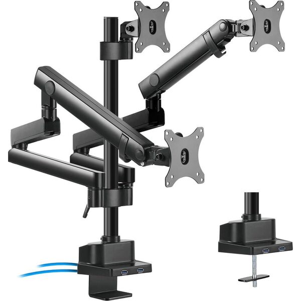 Maclean Uchwyt biurkowy na 3 monitory 17" - 27" (MC-811)