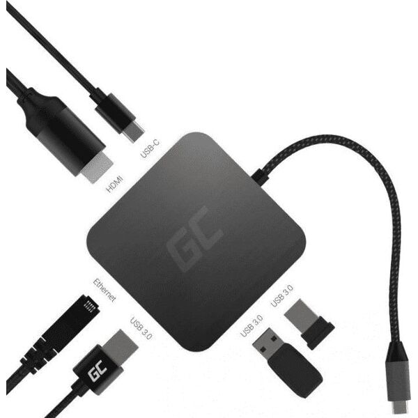 Stacja/replikator Green Cell 6w1 USB-C (AK61)