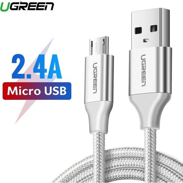 Kabel USB Ugreen USB-A - microUSB 2 m Biały (60153)