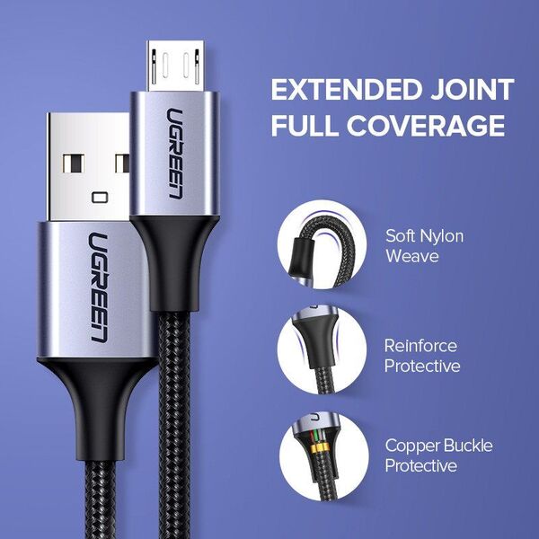 Kabel USB Ugreen USB-A - microUSB 2 m Biały (60153)