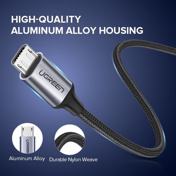 Kabel USB Ugreen USB-A - microUSB 2 m Biały (60153)