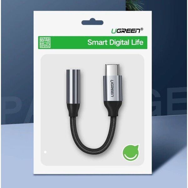 Adapter USB Ugreen USB-C - Jack 3.5mm Srebrny  (30632)