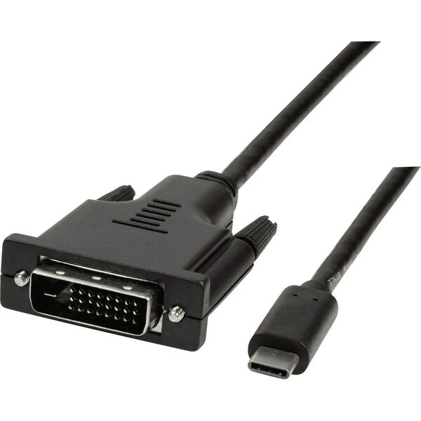 Kabel USB LogiLink USB-C - DVI-D 1.8 m Czarny (UA0331)