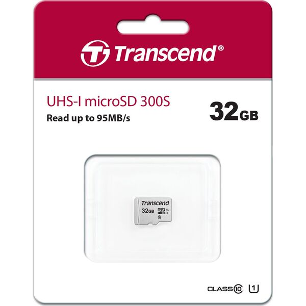 Karta Transcend 300S MicroSDHC 32 GB Class 10 UHS-I/U1  (TS32GUSD300S)