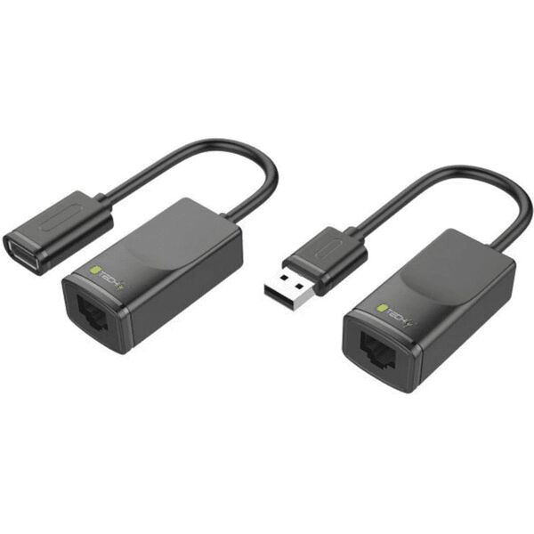 Adapter USB Techly IUSB-EXTENDTY2 USB - RJ45 Czarny  (IUSB-EXTENDTY2)