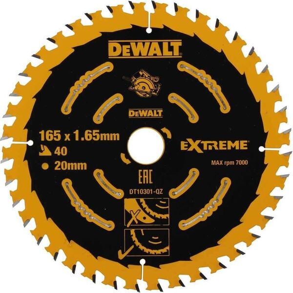 Dewalt piła tarczowa 165x20mm, 40 zębów (DT10301-QZ)