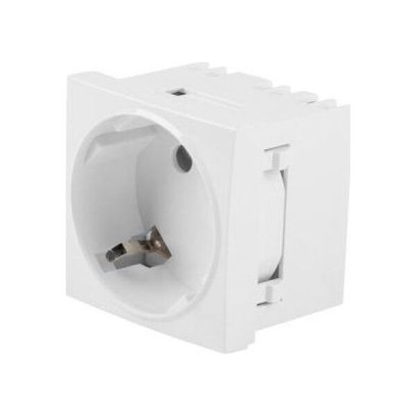 Lanberg GNIAZDO 45X45 230V POJEDYNCZE SCHUKO + ŁĄCZNIK BIAŁE LANBERG