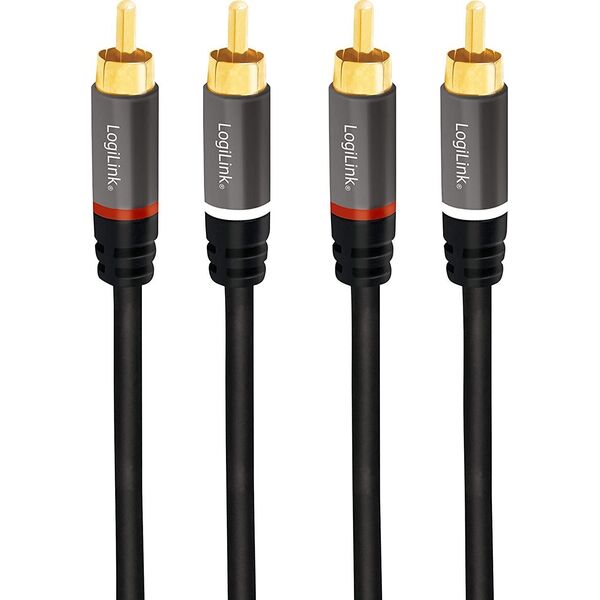 Kabel LogiLink RCA (Cinch) x2 - RCA (Cinch) x2 5m czarny (CA1207)