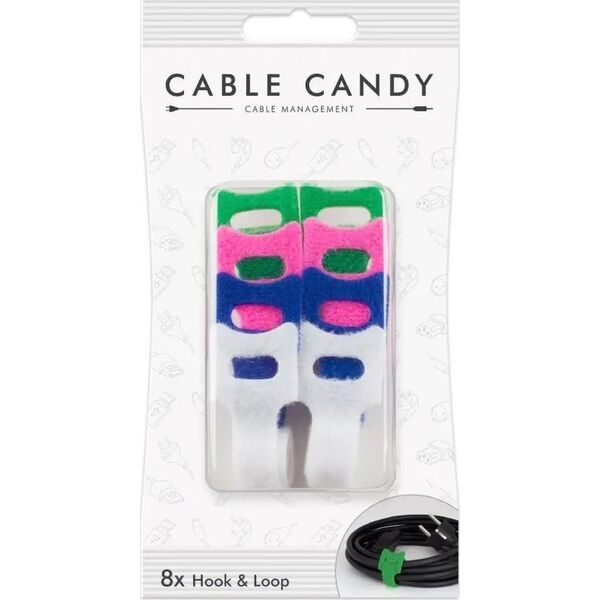 Organizer Candy Candy Cable opaska zielona różowa niebieska biała 2szt