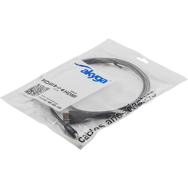 Kabel Akyga HDMI Micro - HDMI 1.5m czarny (AK-HD-15R)