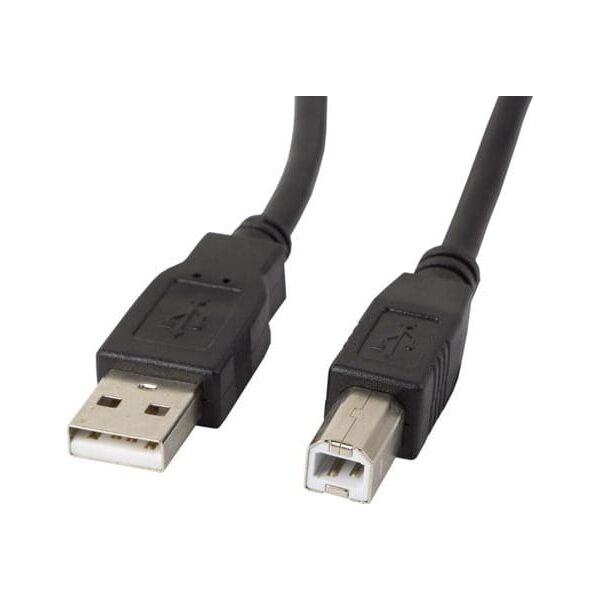 Kabel USB Lanberg USB-A - USB-B 0.5 m Czarny (CA-USBA-11CC-0005-BK)