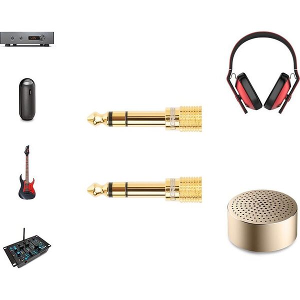 Adapter AV Ugreen Jack 3.5mm - Jack 6.3mm złoty (20503)