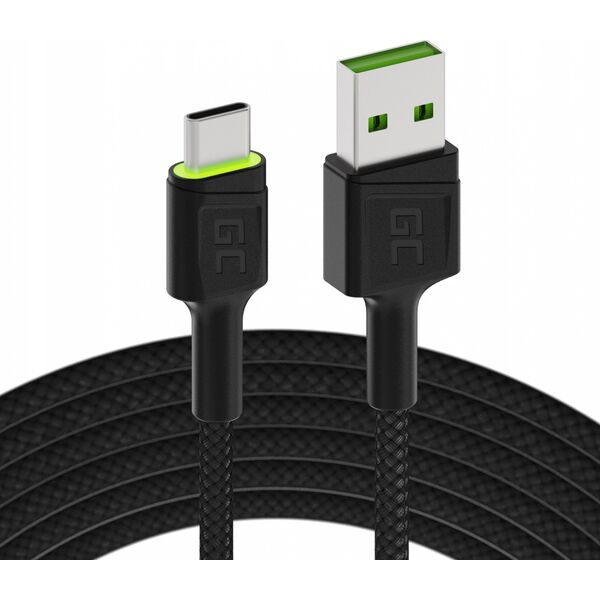 Kabel USB Green Cell USB-A - USB-C 2 m Zielony (KABGC13)