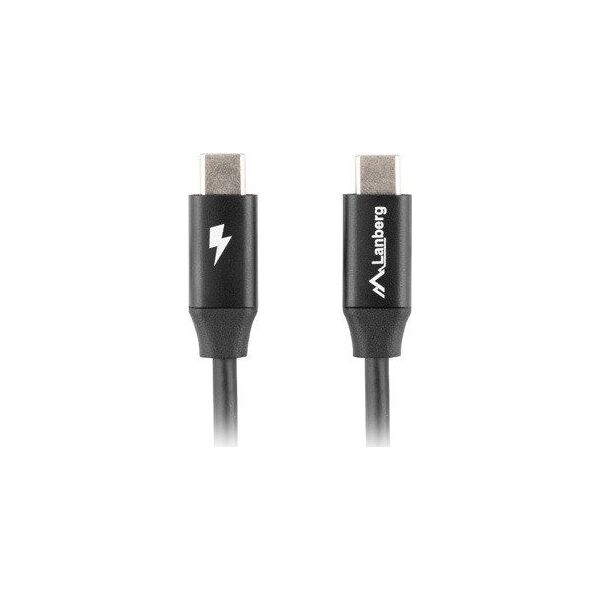 Kabel USB Lanberg USB-C - USB-C 1.8 m Czarny (CA-CMCM-40CU-0018-BK)