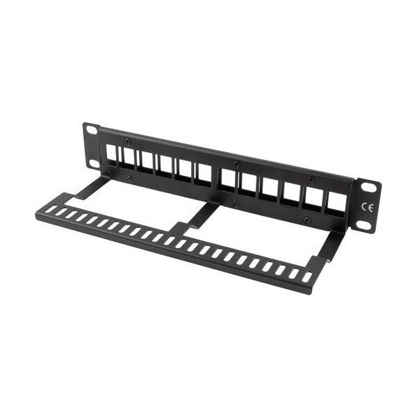 Lanberg Patch panel 1U 10" Pusty 12x slot keystone Czarny (PPKS-9112-B)