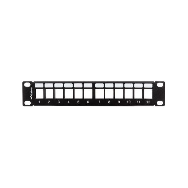 Lanberg Patch panel 1U 10" Pusty 12x slot keystone Czarny (PPKS-9112-B)