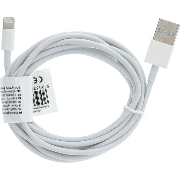Kabel USB BULK USB-A - Lightning 2 m Biały (28609)