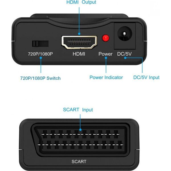 Adapter AV Techly Scart - HDMI czarny (IDATA SCART-HDMI3)