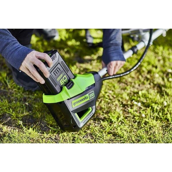 Greenworks 60V Podkaszarka,kosa, Uchwyt Rowerowy ,Silnik Bezszczotkowy (GD60BCB)
