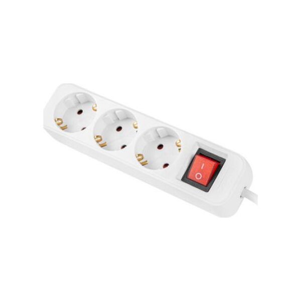 Listwa zasilająca Lanberg PS1-05F 3 gniazda 1.5 m biała (PS1-03F-0150-W)