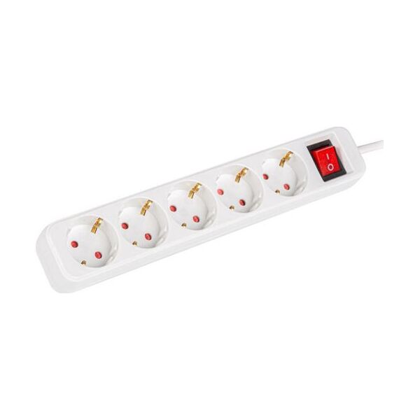 Listwa zasilająca Lanberg PS1-05F 5 gniazd 1.5 m biała (PS1-05F-0150-W)