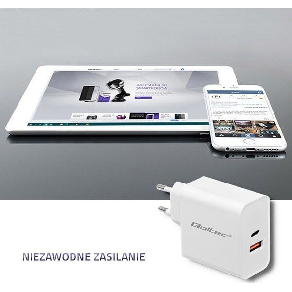 Ładowarka Qoltec 1x USB-A 1x USB-C 3 A (51715)