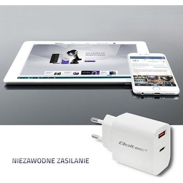 Ładowarka Qoltec 1x USB-A 1x USB-C 3 A (51714)