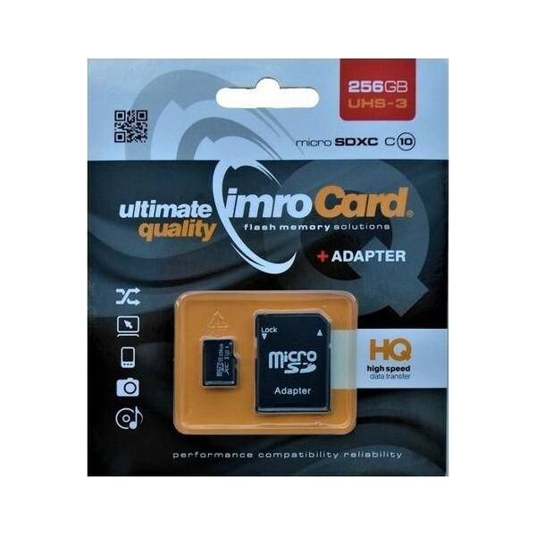 Karta Imro MicroSDXC 256 GB Class 10 UHS-I/U3  (2_409499)