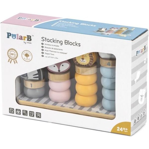 Viga Toys Drewniana Układanka Edukacyjna ze Zwierzątkami VIGA PolarB