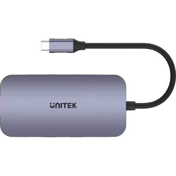 HUB USB Unitek 1x RJ-45 1x USB-C 1x USB-C PD 1x SDHC  + 3x USB-A 3.2 Gen1 (D1071A)