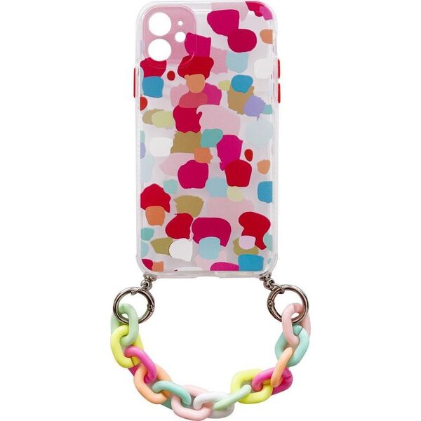 Hurtel Color Chain Case żelowe elastyczne etui z łańcuchem łańcuszkiem zawieszką do Samsung Galaxy A42 5G wielokolorowy (2)