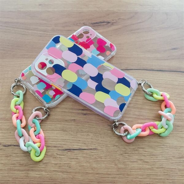 Hurtel Color Chain Case żelowe elastyczne etui z łańcuchem łańcuszkiem zawieszką do Samsung Galaxy A42 5G wielokolorowy (2)