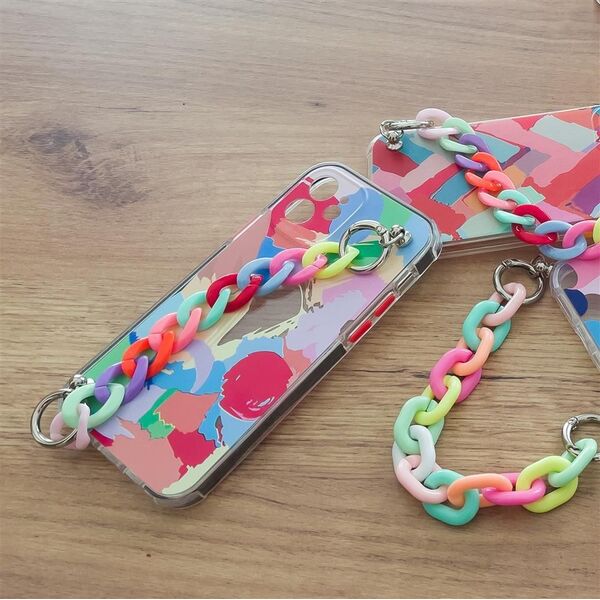 Hurtel Color Chain Case żelowe elastyczne etui z łańcuchem łańcuszkiem zawieszką do Samsung Galaxy A72 4G wielokolorowy (4)