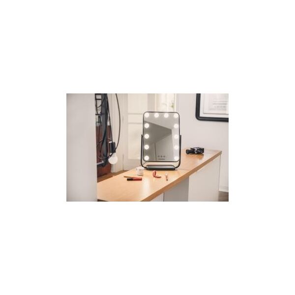 Lusterko kosmetyczne Humanas HS-HM01 z oświetleniem LED - czarne