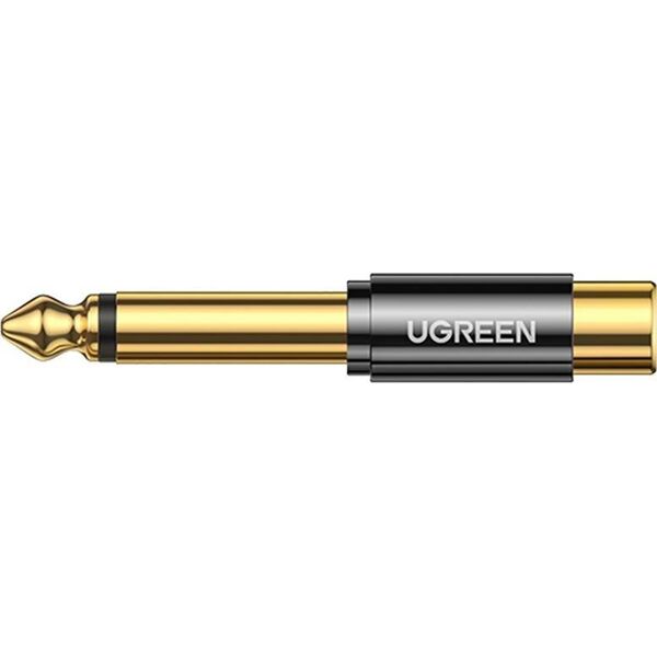 Adapter AV Ugreen Jack 6.3mm - RCA (Cinch) czarny (AV169)