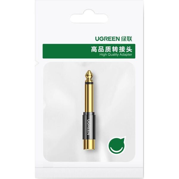 Adapter AV Ugreen Jack 6.3mm - RCA (Cinch) czarny (AV169)