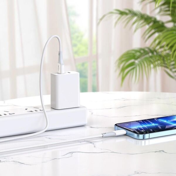 Kabel USB Partner Tele.com USB-A - Lightning Biały