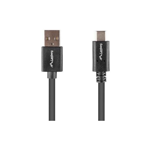 Kabel USB Lanberg USB-A - USB-C 1.8 m Czarny (1_816378)