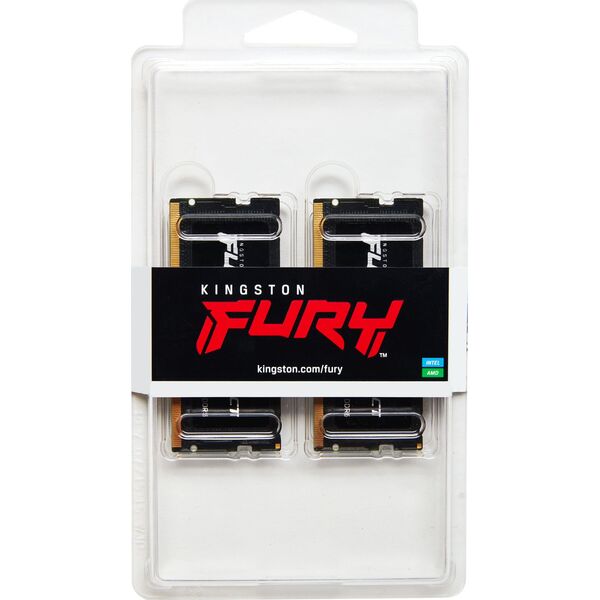Pamięć do laptopa Kingston Fury Impact, SODIMM, DDR5, 16 GB, 4800 MHz, CL38 (KF548S38IBK2-16                )